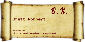 Brett Norbert névjegykártya
